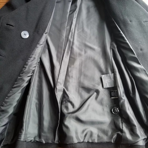 Croft & Barrow Black Wool Blend Peacoat Size Large - Picture 6 of 9